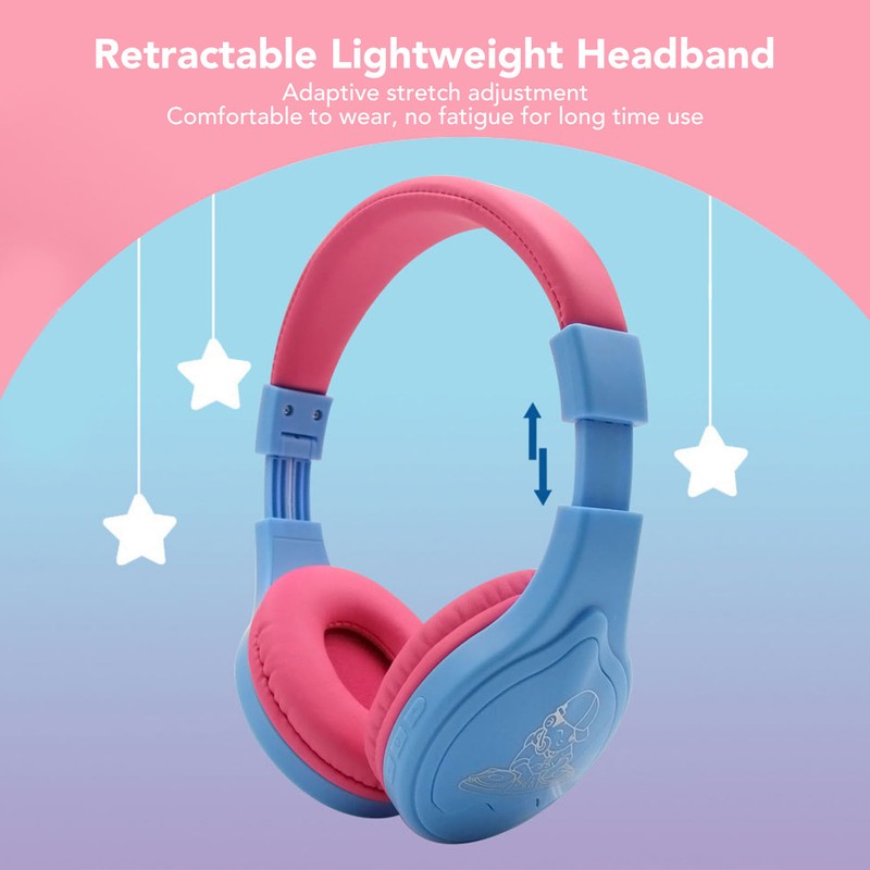 Bluetooth Kids Headphone Stereo Noise Reduction RGB Light Foldable Children
