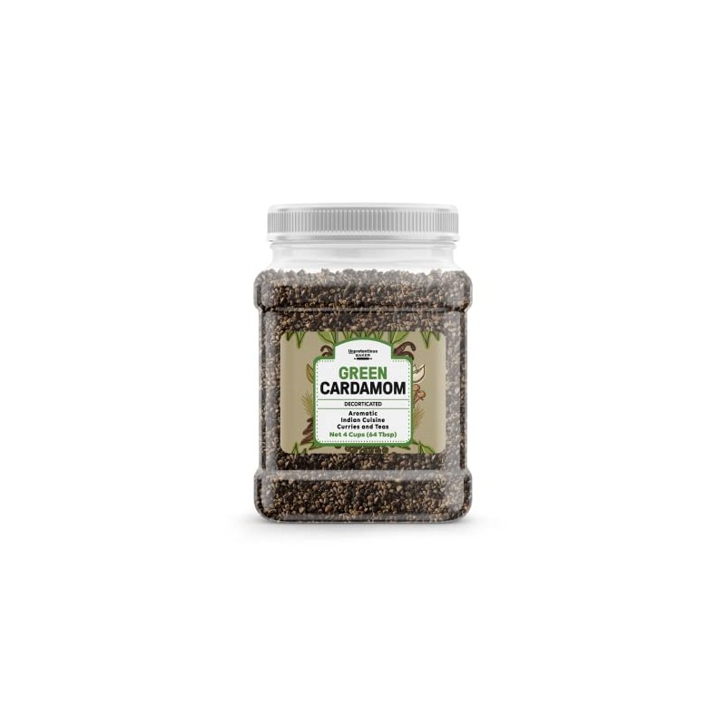 Unpretentious Decorticated Green Cardamom, 4 Cups, Intensely Aromatic, Indian Cuisine