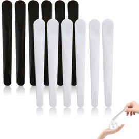 12 Pcs Cosmetic Spatula Set, 6 Black & 6 White, Mask Spatula, Facial Cream Spoon, Cosmetic Plastic Spatulas, Beauty Tool, Mixing Sampling