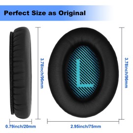 Professional Replacement Ear Pads for Bose QuietComfort QC15 / QC25 / AE2 / QC2, Premium Earpads Cushions with Softer Leather and Memory Foam