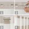 eachope Extra Long No Hooks Needed Linen Textured Shower Curtain