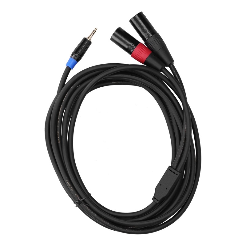 3.5mm Stereo Male to Dual 2 XLR Male Plug Connector