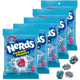 The Hampton Candy Company NERDS Gummy Clusters Very Berry, 5 Ounce Pouches (Pack of 5), 1.5lb Candy