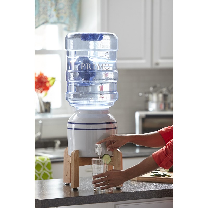 Primo Ceramic Countertop Water Jug Dispenser/Crock with Stand, Water Dispenser