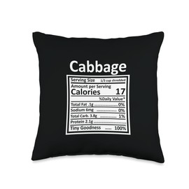 Nutritional Facts Labels Thanksgiving Gifts Store Thanksgiving Christmas Funny Cabbage Nutrition Facts Throw Pillow, 16x16, Multicolor