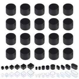 Swpeet 20Pcs 1-3/16" Black Round Chair Leg Caps, Floor Protectors, Table Chair Leg Protection Cover, Furniture Leg Caps，Leg Tips Covers, Feet Pads, Feet for Furniture Table Chair