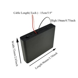 HAHIYO 9V 6AA Battery Holder Bundle with Wire Sturdy Cover Flexible Springs Contact Build-in Switch Batteries Black Case Easy Install 2 Pieces for Wall Clocks Ham Radio Kids Toys