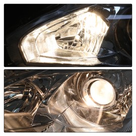 SOCKIR Headlight Assembly Compatible with 4-Door Sedan 2013 2014 2015 Nissan Altima Headlamp Driver and Passenger Side Black Housing Amber Reflector