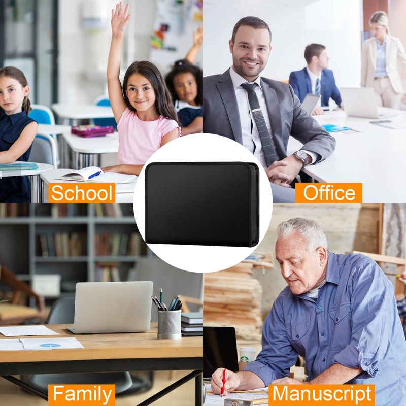 Erzekrim Expanding File A4 Fireproof Document Folder A4 with Zip