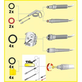 FOFAI O-rings Spare Part Kit: 20 Pcs O Ring Nozzle Set for Karcher Pressure Washer Accessories - Compatible with Karcher K2 K3 K4 K5 K6 K7 - Seal 2.640-729.0 Rubber Spare