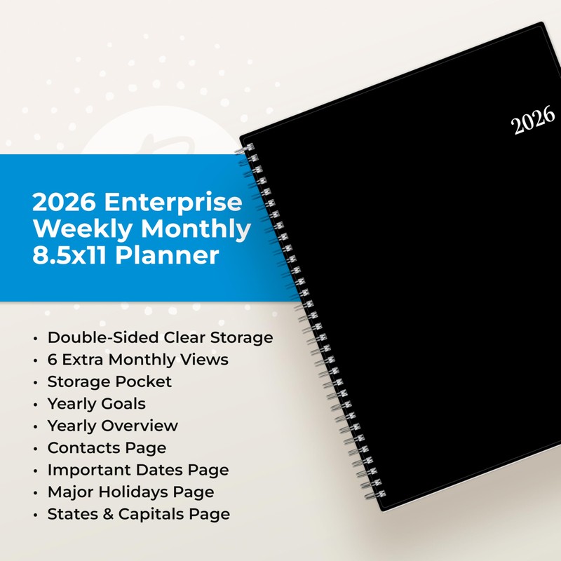 Blue Sky 2026 Weekly and Monthly Planner Calendar, Includes January