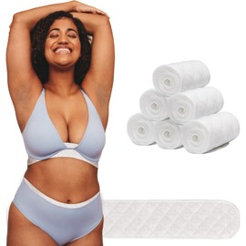 DawnBox 10Pcs Bra Liners to Absorb Sweat Under Breasts, Bra Sweat Liners/Tummy Liners for Sweat Rash, Reusable Bra Liners for Sweat Rash Plus Size for Women & Men (17.7x3 in)