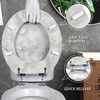 Angel Shield Marble Toilet Seat Durable Molded Wood with Quiet