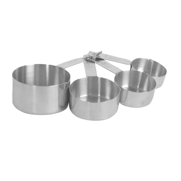 Thunder Group SLMC2414 Stainless Steel Measuring Cup Set, 1/4, 1/3,