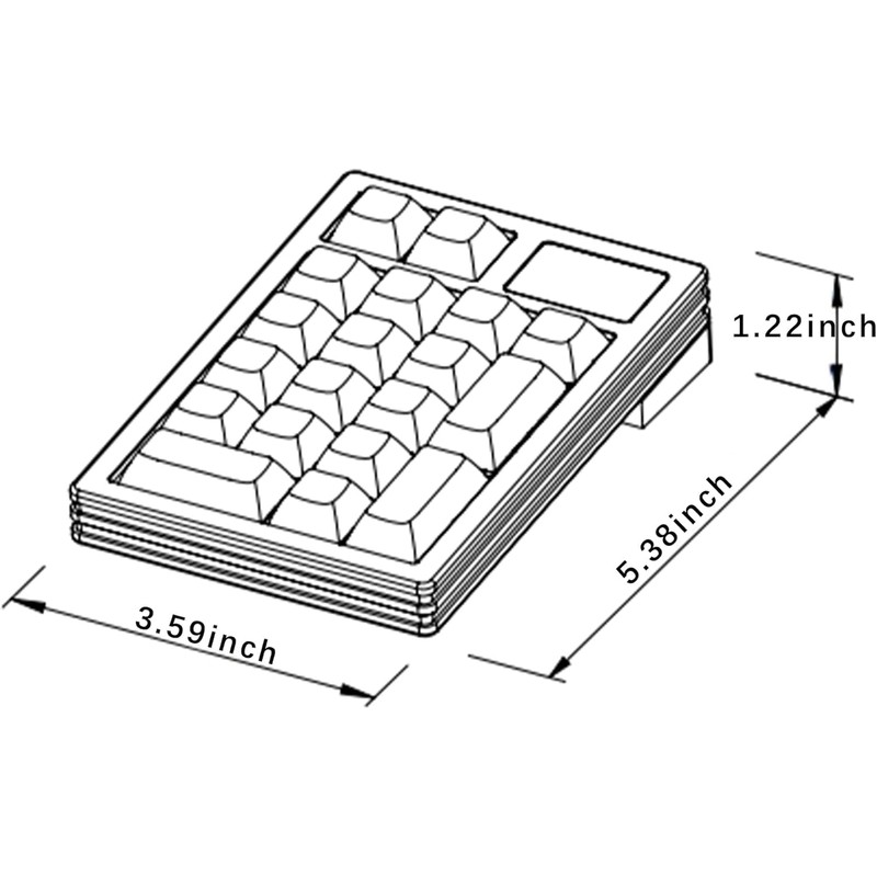 NLOFIN VIA Programmable Number Pad,USB Wired Macro Mechanical Numpad, 19-Key