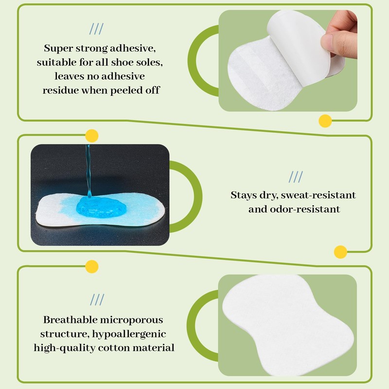 Chicingyou 100 Pcs Foot Sweat Pads Hyperhidrosis Sweat Absorbing Patch