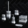 Crackled Glass Silver Bathroom Accessories Set - 6 Piece Bathroom