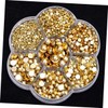 FOMIYES 2465Pcs Golden Plastic Resin Half Round Pearl Beads Set