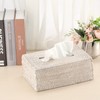 IGNPION Rattan Rectangular Tissue Cover Holder Decoration Tissue Organizer Box
