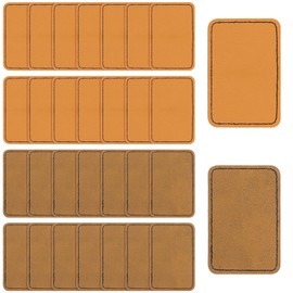 50 PCS Blank Leather Patches 3 X 2 Inches Retangle Leatherette Patches for Laser Engraving, 2 Colors Hat Patch Heat Press Repair Patch for Hats, Jeans, Jackets, Backpacks, DIY Sewing Crafts