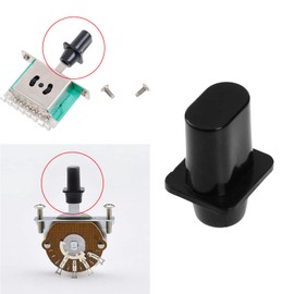 SING F LTD 2PCS Top Hat Switch Tip Vintage Top Hat Toggle Selector Plastic Switch Tip Pickup Selector Switch Knob for Most Electric Guitars Black