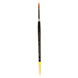 Jack Richeson 9000 Series Synthetic Short Handle Watercolor Round Brush, Size 6