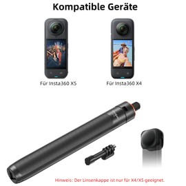 Accessory Set for Insta 360 X5/X4, 136 cm Extendable Selfie Stick Tripod + Lens Cap for Insta360 X5/X4
