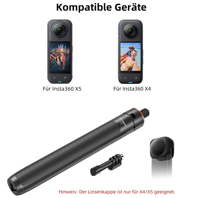Accessory Set for Insta 360 X5/X4, 136 cm Extendable Selfie