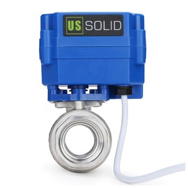 Motorized Ball Valve- 3/4" Stainless Steel Ball Valve with Full Port, 9-24V AC/DC and 2 Wire Auto Return Setup, Normally Open by U.S. Solid