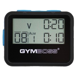 Gymboss Interval Timer and Stopwatch – Soft Coating Black/Blue