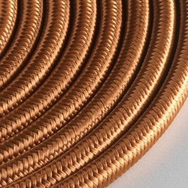 Klartext - LUMIÈRE round textile cable for lighting, 3 x 0.75 mm, bronze, 3 m. | Attention: ground cable included in box contents! Maximum shock protection!