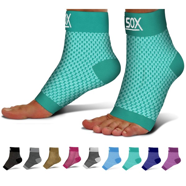 SB SOX Calcetines de compresión para fascitis plantar para mujeres y hombres, los mejores calcetines de tobillo para alivio de fascitis plantar, soporte de arco y dolor de pies/talón para uso diario (verde, mediano)