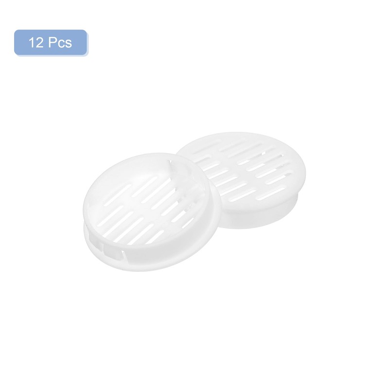 sourcing map 12Pcs 50mm/1.97" Circular Soffit Air Vents, Plastic Soffit