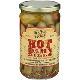 Yee Haw Pickle Company Hot Damn Dill, 24 oz