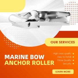 Aspaton Marine Bow Anchor Roller 316 Stainless Steel Polished Stainless Pivoting Anchor Roller for Marine Boat Hardware Accessory