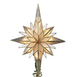 Kurt Adler UL3016 10-Light 10-Inch Capiz Classical Multi-Pointed Bethlehem Star Treetop