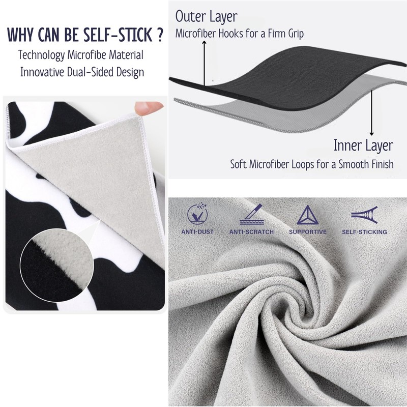 2Pack Self-Adhesive Magic Cloth Makeup Bag|Lay Flat Travel Organizer|Portable Cosmetic