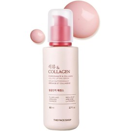 The Face Shop Pomegranate & Collagen - Serúm Facial de Granada y Colágeno, 80 ml - Serum reafirmante con efecto lifting y glow - K-beauty coreano original para máxima elasticidad y firmeza