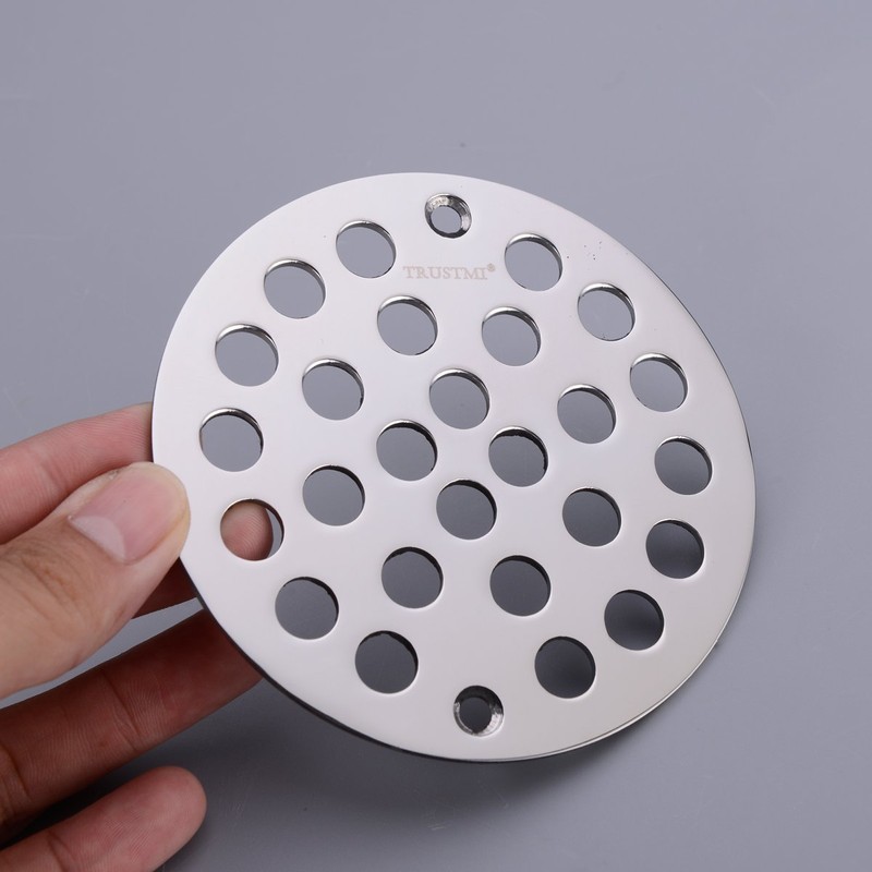 TRUSTMI 4 Inch Screw-in Shower Drain Cover Replacement Floor Strainer,Polished