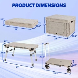 hitoptools 3 in 1 Wagon with Table Top,Convertibl
