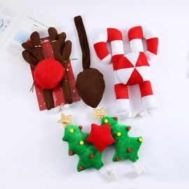 New Santa Car Reindeer Antlers Christmas Creative Car Decoration One Size/Tailless Antlers 2ea