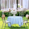 RINDOJIN 2 Pack Light Blue Gingham Tablecloth Round 84 x