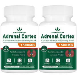 Spliferkou 11-in-1 Adrenal Support Supplement,Cortisol Supplement with Pantothenic Acid and Ashwagandha - Supports Healthy Adrenal Function,Energy and Relaxation - 120 Capsules