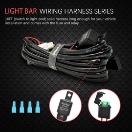 WOWLED LED Light Bar Wiring Harness Relay Kit + Switch 12V Car Wiring Kit for Fog light Spotlight Lamp Off-road light, 4x4 ATV Truck Boat SUV UTV