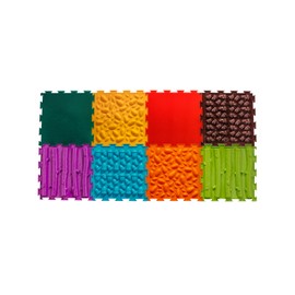 Forest Path Multi-Functional Sensory Mat for Autism 8 pcs Therapy and Play, Featuring Puzzle Tiles and Orthopedic Massage, Module Sensory Mat, Orthopedic Puzzle Mats