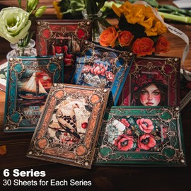 AuriicLeaf Vintage Scrapbook Paper Set, 180 PCS Ephemera Pack for Junk Journaling, Scrapbooking, Crafting, DIY Projects, Diaries, and Vintage Art Supplies