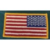 American Flag Right Sleeve Biker/Military Embroidered Patch W/ Gold Border