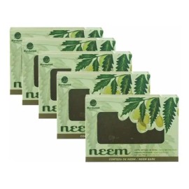5 Jabones Artesanales Corteza Neem 100 Natural 140gmandumed                                                                                           