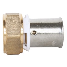 SOMATHERM FOR YOU 3306-16-15 Straight Crimp Connection for Pipe Diameter 16 Socket 15/21 (1/2 Inch) for Connecting a PER Pipe with a Diameter of 16 mm, Grey, Small