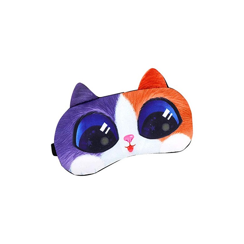 HXINFU 3D Fluffy Sleeping Eye Mask for Kids Cute Light